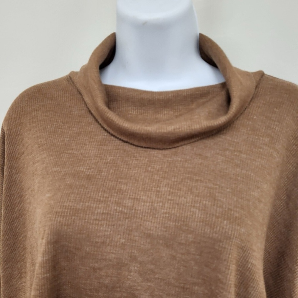American Eagle Waffle Knit Crop Turtleneck - Brown - S - Picture 2 of 10